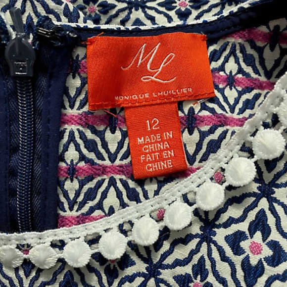 MONIQUE LHUILLIER  Anthropologie Meagan Geometric Print Dress - Picture 15 of 16